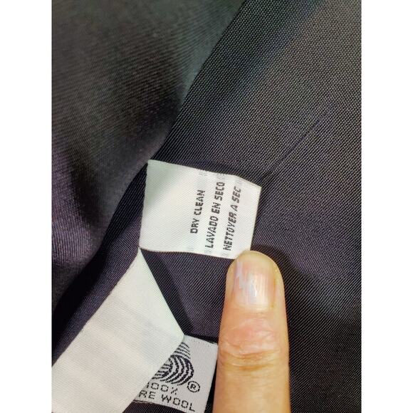 Jones New York Blazer Jacket Women Petite 8 Black Wool Notch Collar Button Front - Picture 8 of 9